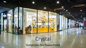  Presentation with mall - Amazing slide deck having luxury fashion brand - storefront in shopping mall backdrop and a coral colored foreground