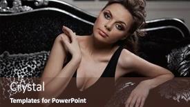  Presentation with luxury fashion - Audience pleasing PPT theme consisting of luxury fashion woman in the chair backdrop and a tawny brown colored foreground