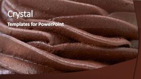  Presentation with cream - Audience pleasing presentation theme consisting of luxury food - chocolate cream layered mousse close-up backdrop and a tawny brown colored foreground