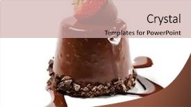  Presentation with chocolate strawberry - Slides featuring luxury food - dessert - chocolate cake background and a coral colored foreground