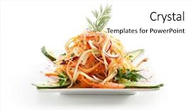  Presentation with healthy green food habit - Slide set having luxury food - healthy vitamins salad with carrots background and a white colored foreground