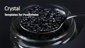  Presentation with black dark neuron connections - Audience pleasing slides consisting of luxury food - jar of black caviar backdrop and a dark gray colored foreground