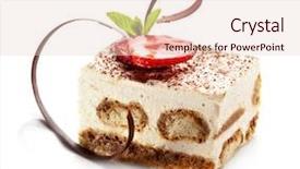  Presentation with tiramisu - Slide set consisting of luxury food - tiramisu - classical dessert background and a lemonade colored foreground