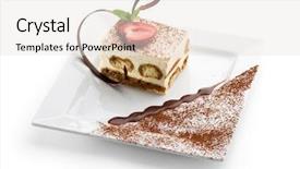  Presentation with tiramisu - Cool new presentation with luxury food - tiramisu - classical dessert backdrop and a sky blue colored foreground