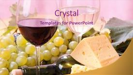  Presentation with wine cheese - Beautiful slides featuring luxury food beverage - bottle cheese and glasses backdrop and a  colored foreground