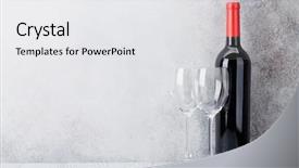  Presentation with out line of glass bottle - Theme with luxury food beverage - red wine bottle and glasses background and a  colored foreground