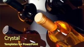  Presentation with bottles - Amazing PPT layouts having luxury food beverage - wine bottles close-up backdrop and a tawny brown colored foreground