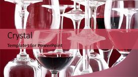 Presentation with australian wine - PPT theme with luxury food beverage - wine glasses background and a  colored foreground
