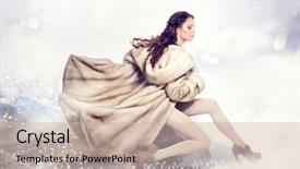  Presentation with luxury fashion - Slides enhanced with luxury fur mink coat background and a soft green colored foreground