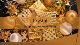  Presentation with luxury gold - PPT layouts with luxury gold themed holiday greeting background and a gold colored foreground