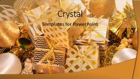  Presentation with luxury gold - Colorful slide deck enhanced with luxury gold themed holiday greeting backdrop and a yellow colored foreground