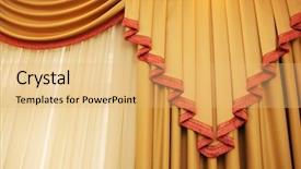  Presentation with curtain - Amazing slide deck having luxury golden curtain background backdrop and a yellow colored foreground
