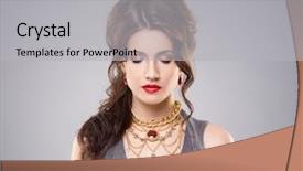  Presentation with ruby red - Beautiful presentation featuring luxury golden necklace witt ruby backdrop and a light gray colored foreground