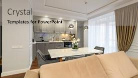  Presentation with dining table - Audience pleasing slide set consisting of luxury-grey-and-white-contemporary backdrop and a light gray colored foreground