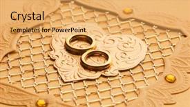  Presentation with wedding card - Beautiful presentation featuring luxury handmade wedding card element backdrop and a yellow colored foreground