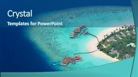  Presentation with maldives - Beautiful PPT layouts featuring luxury holiday - aerial view on maldives island backdrop and a ocean colored foreground