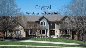  Presentation with luxury - PPT theme consisting of luxury-home-in-stone background and a light blue colored foreground