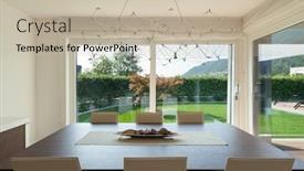  Presentation with dining - Beautiful slide set featuring luxury-home-interior-comfortable-dining backdrop and a mint green colored foreground