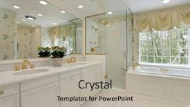  Presentation with circus show master - Slide deck featuring luxury home with glass shower background and a  colored foreground