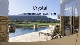  Presentation with mountain view california - Presentation design enhanced with luxury homes - sunlounger with view of mountains background and a light blue colored foreground