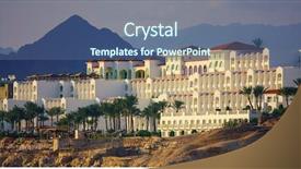  Presentation with luxury hotel - Amazing slide set having luxury hotel in sharm el sheikh egypt backdrop and a ocean colored foreground