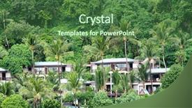  Presentation with green hotel - Slide set consisting of luxury hotel in the rock background and a forest green colored foreground