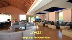  Presentation with luxury hotel - Slides consisting of luxury hotel lobby reception area background and a tawny brown colored foreground