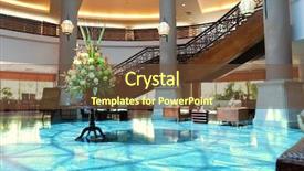  Presentation with luxury hotel - Cool new presentation design with luxury hotel lobby room interior backdrop and a tawny brown colored foreground