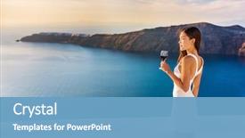  Presentation with honeymoon - Presentation with luxury hotel terrace europe destination background and a teal colored foreground