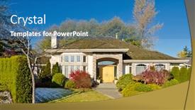  Presentation with sunny fall - Theme having luxury house at fall sunny day in vancouver canada background and a teal colored foreground
