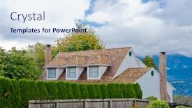  Presentation with luxury house - Audience pleasing presentation theme consisting of luxury house at fall in vancouver canada backdrop and a sky blue colored foreground