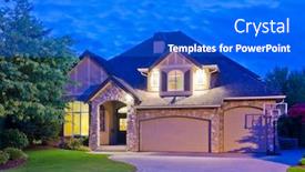  Presentation with luxury house - Presentation design featuring luxury house at night in vancouver canada background and a cobalt blue colored foreground