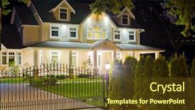  Presentation with luxury house - Presentation having luxury house at night in vancouver canada background and a tawny brown colored foreground