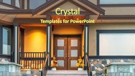  Presentation with luxury gold - Colorful presentation theme enhanced with luxury house at night backdrop and a tawny brown colored foreground