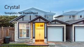  Presentation with luxury gold - Theme enhanced with luxury house at night background and a light blue colored foreground