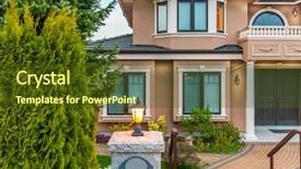  Presentation with luxury gold - PPT layouts with luxury house at night background and a tawny brown colored foreground