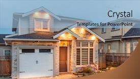  Presentation with luxury gold - Colorful slide deck enhanced with luxury house at night backdrop and a light blue colored foreground