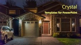 Presentation with luxury house - Amazing presentation theme having luxury-house-at-night backdrop and a wine colored foreground