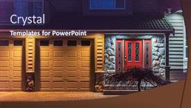  Presentation with luxury house - Colorful PPT theme enhanced with luxury-house-at-night backdrop and a wine colored foreground