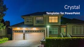  Presentation with luxury house - PPT layouts having luxury-house-at-night background and a navy blue colored foreground