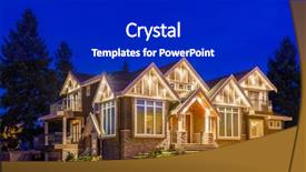  Presentation with luxury house - Beautiful PPT theme featuring luxury house at night backdrop and a dark gray colored foreground