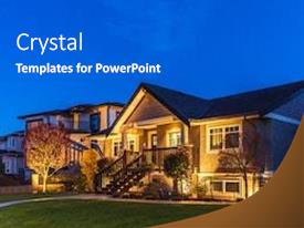 Luxury House At Night PPT template 45 | CrystalGraphics