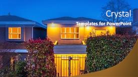  Presentation with luxury house - Colorful presentation enhanced with luxury-house-at-night backdrop and a teal colored foreground
