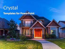 Luxury House At Night PPT template 60 | CrystalGraphics