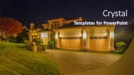  Presentation with luxury house - Colorful presentation theme enhanced with luxury-house-at-night backdrop and a wine colored foreground