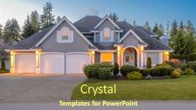  Presentation with luxury house - Slide deck with luxury-house-at-night background and a tawny brown colored foreground