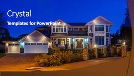  Presentation with luxury house - PPT layouts having luxury-house-at-night background and a royal blue colored foreground