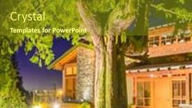  Presentation with luxury house - Audience pleasing slide set consisting of luxury-house-at-night backdrop and a tawny brown colored foreground