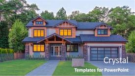  Presentation with luxury house - Beautiful theme featuring luxury house at night in vancouver canada backdrop and a ocean colored foreground