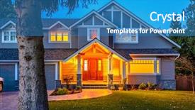  Presentation with luxury gold - PPT layouts with luxury house at night background and a teal colored foreground